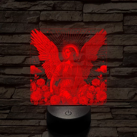 Angyal virágokkal 7 színű valósághű 3D led lámpa