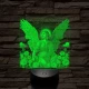 Angyal virágokkal 7 színű valósághű 3D led lámpa