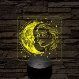 A Nap és Hold gyermeke 7 színű valósághű 3D led lámpa
