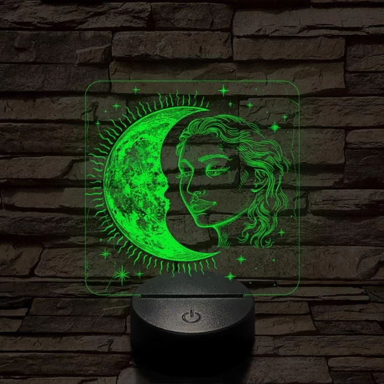 A Nap és Hold gyermeke 7 színű valósághű 3D led lámpa