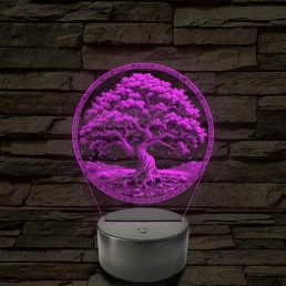 Az élet fája 7 színű valósághű 3D led lámpa
