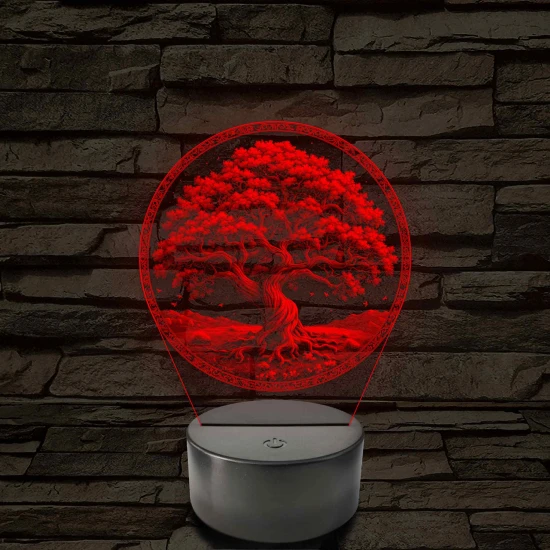 Az élet fája 7 színű valósághű 3D led lámpa