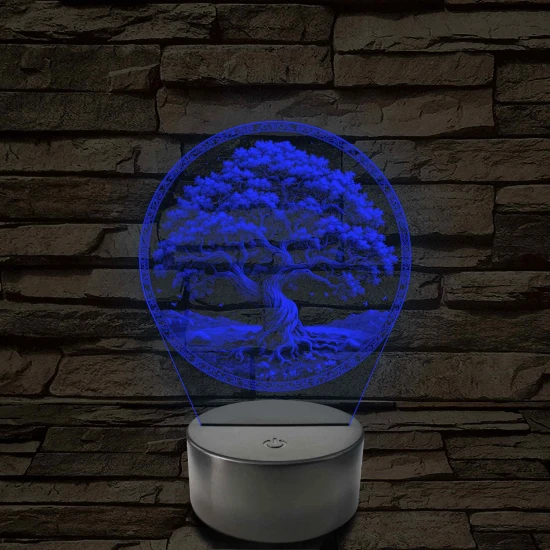 Az élet fája 7 színű valósághű 3D led lámpa