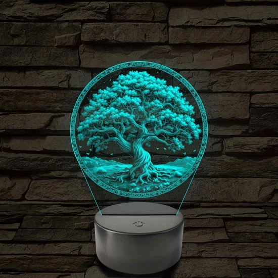Az élet fája 7 színű valósághű 3D led lámpa