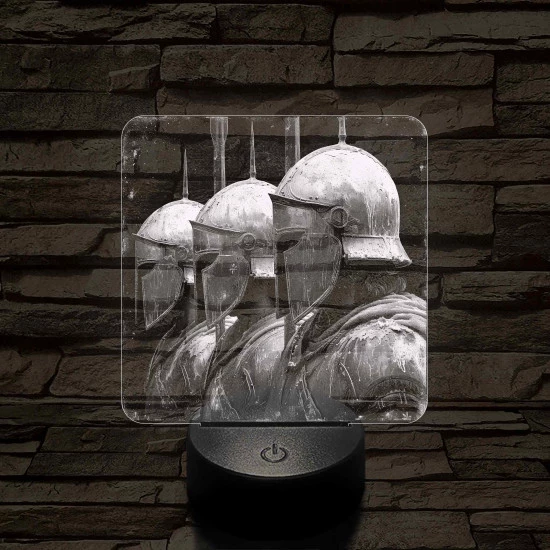 Páncélok 7 színű, valósághűen gravírozott 3D led lámpa