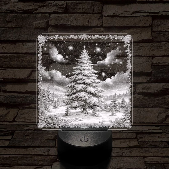 Az erdő karácsonyfája 7 színű valósághű 3D led lámpa