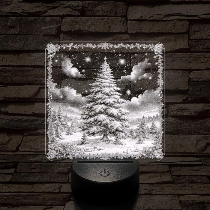 Az erdő karácsonyfája 7 színű valósághű 3D led lámpa