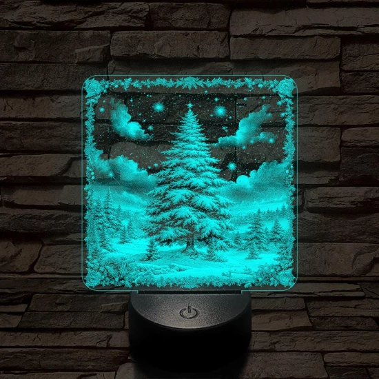 Az erdő karácsonyfája 7 színű valósághű 3D led lámpa