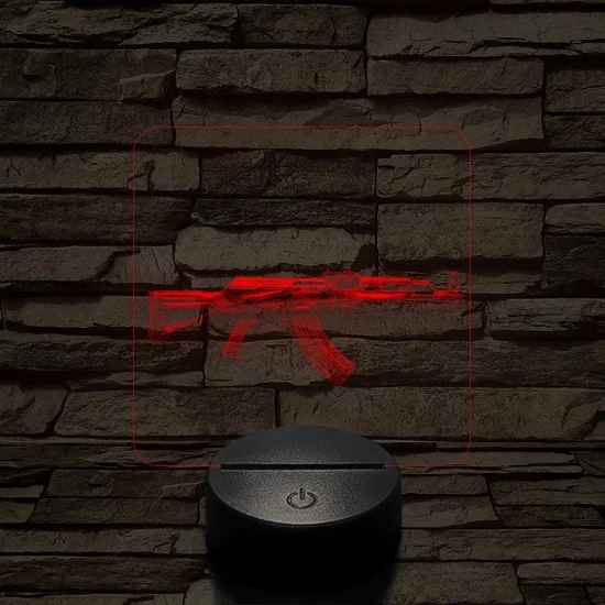 AK-12 7 színű valósághű 3D led lámpa