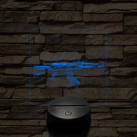 AK-12 7 színű valósághű 3D led lámpa