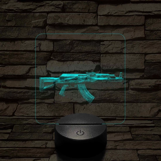 AK-12 7 színű valósághű 3D led lámpa