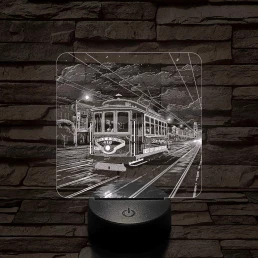 California-i villamos 7 színű, valósághűen gravírozott 3D led lámpa