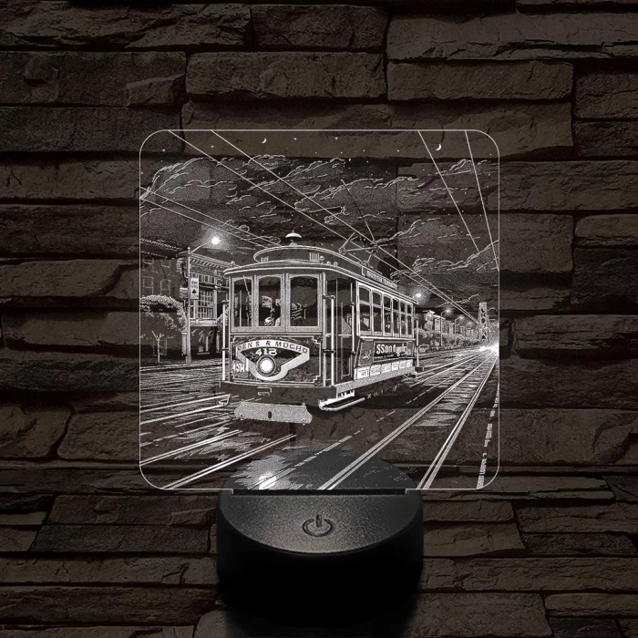 California-i villamos 7 színű, valósághűen gravírozott 3D led lámpa