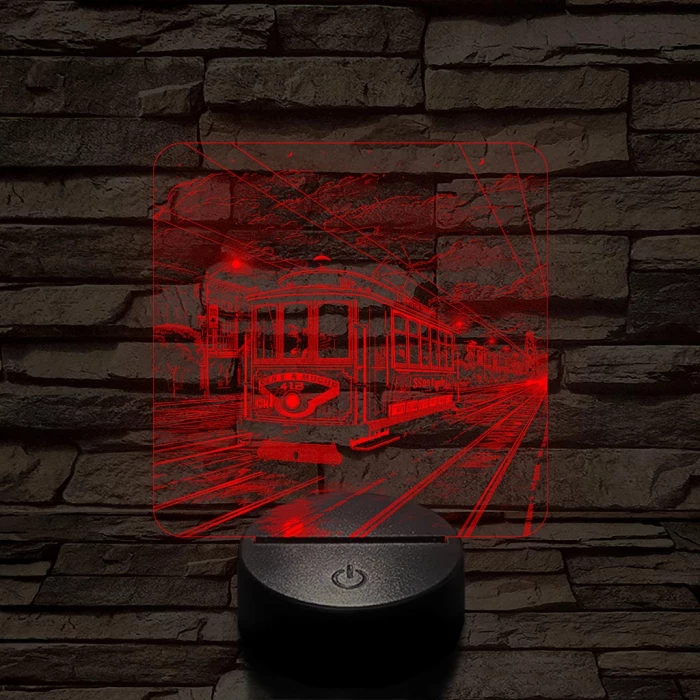 California-i villamos 7 színű, valósághűen gravírozott 3D led lámpa