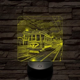California-i villamos 7 színű, valósághűen gravírozott 3D led lámpa