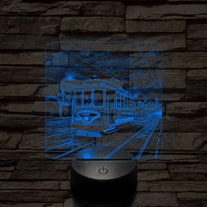 California-i villamos 7 színű, valósághűen gravírozott 3D led lámpa