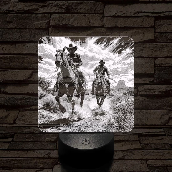Cowboy-ok akcióban 7 színű valósághű 3D led lámpa