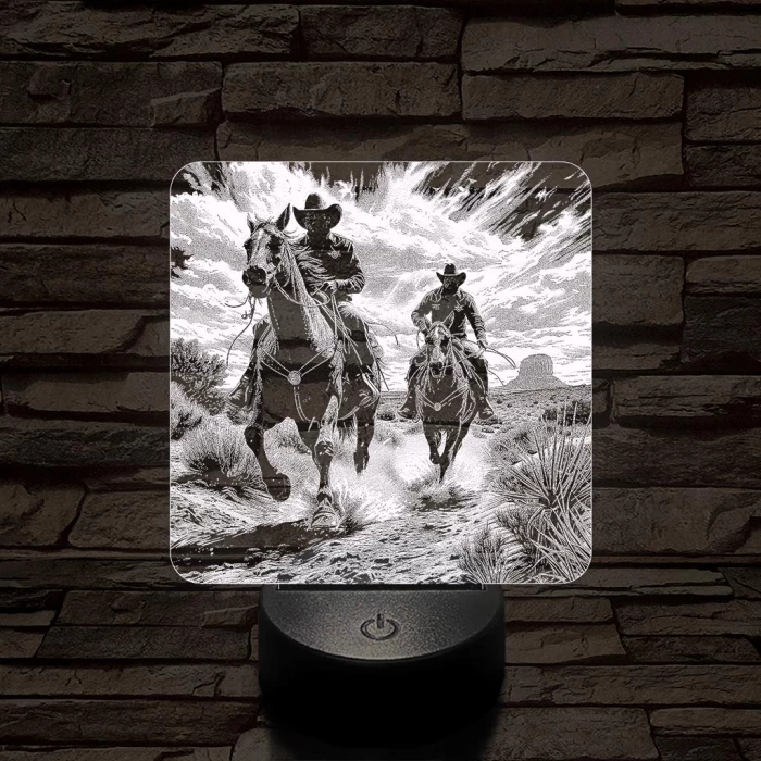 Cowboy-ok akcióban 7 színű valósághű 3D led lámpa