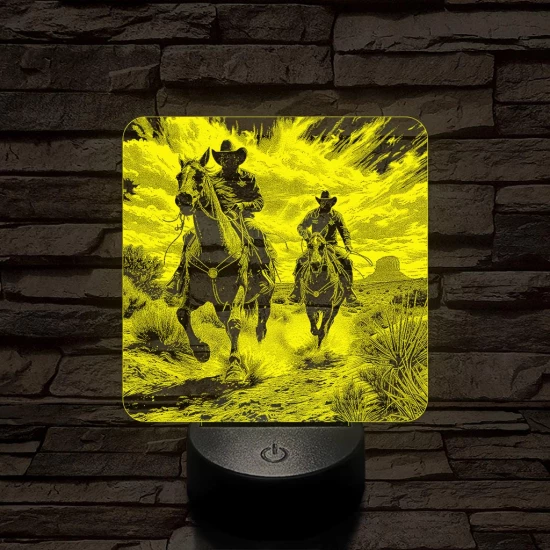 Cowboy-ok akcióban 7 színű valósághű 3D led lámpa