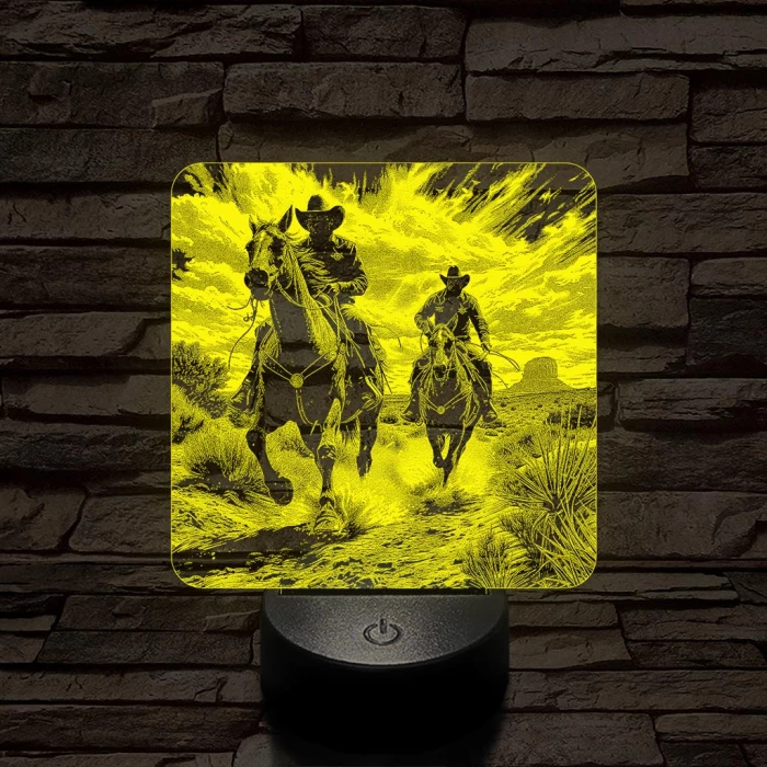 Cowboy-ok akcióban 7 színű valósághű 3D led lámpa