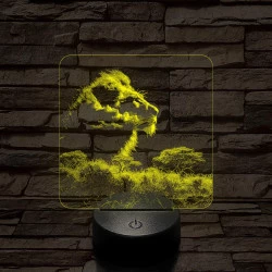 Oroszlán a szavannák királya 7 színű valósághű 3D led lámpa