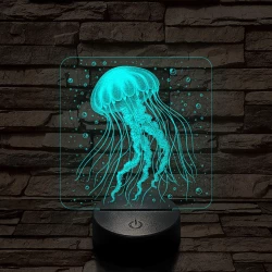 Tengeri medúza 7 színű valósághű 3D led lámpa