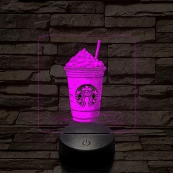 Habos jegeskávé 7 színű valósághű 3D led lámpa