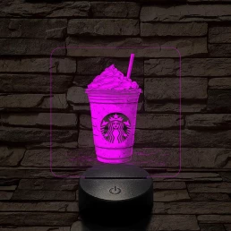 Habos jegeskávé 7 színű valósághű 3D led lámpa