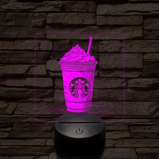 Habos jegeskávé 7 színű valósághű 3D led lámpa