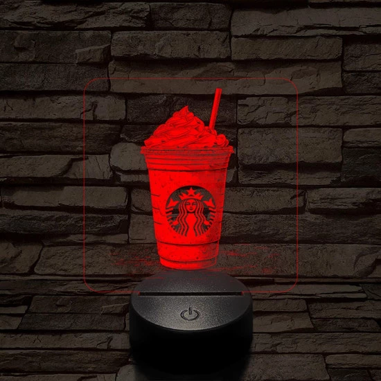 Habos jegeskávé 7 színű valósághű 3D led lámpa