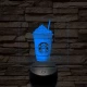 Habos jegeskávé 7 színű valósághű 3D led lámpa