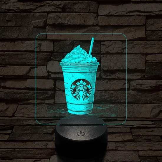 Habos jegeskávé 7 színű valósághű 3D led lámpa