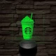 Habos jegeskávé 7 színű valósághű 3D led lámpa