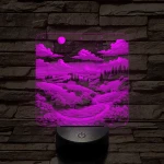 Vidéki táj 7 színű valósághű 3D led lámpa