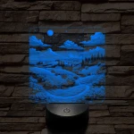 Vidéki táj 7 színű valósághű 3D led lámpa