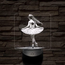 Balerína 7 színű valósághű 3D led lámpa