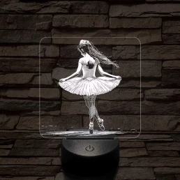 Balerína 7 színű valósághű 3D led lámpa