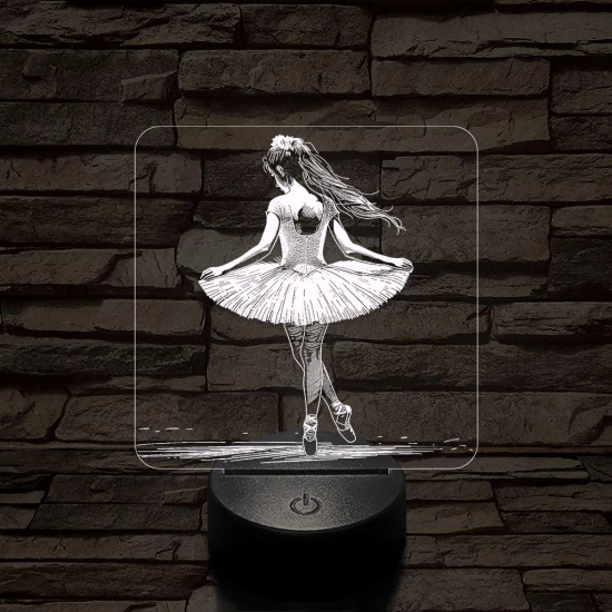 Balerína 7 színű valósághű 3D led lámpa