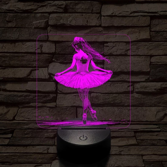 Balerína 7 színű valósághű 3D led lámpa