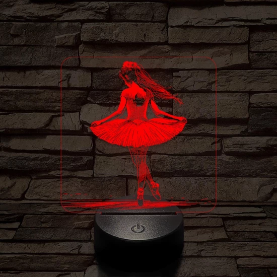 Balerína 7 színű valósághű 3D led lámpa