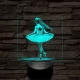 Balerína 7 színű valósághű 3D led lámpa