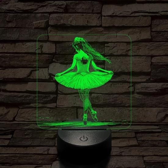 Balerína 7 színű valósághű 3D led lámpa