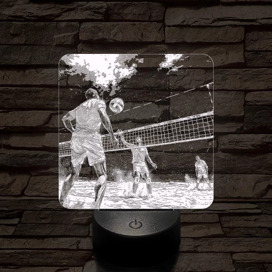 Röplabda meccs 7 színű valósághű 3D led lámpa