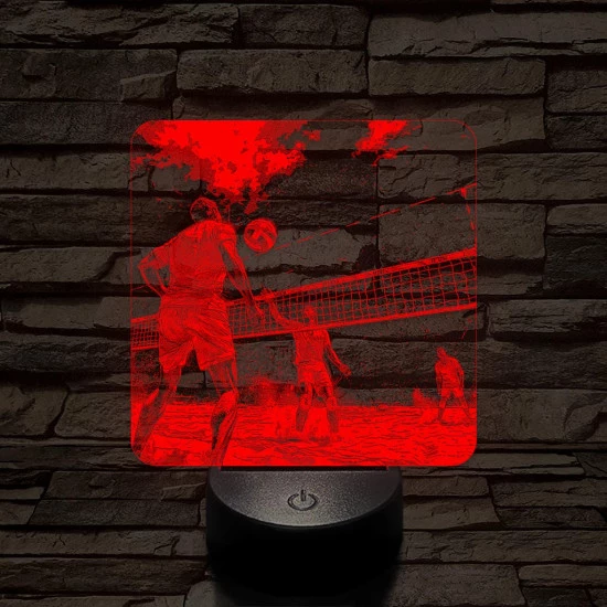 Röplabda meccs 7 színű valósághű 3D led lámpa