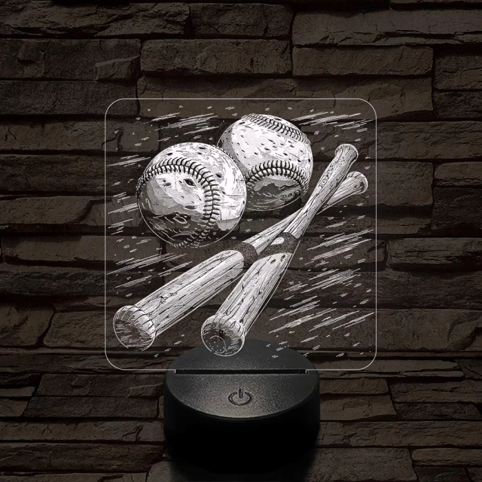 Baseball 7 színű valósághű 3D led lámpa