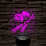 Baseball 7 színű valósághű 3D led lámpa