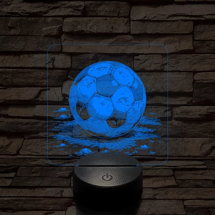 Focilabda 7 színű valósághű 3D led lámpa