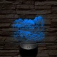 Erdei gőzmozdony 7 színű valósághű 3D led lámpa