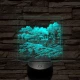 Erdei gőzmozdony 7 színű valósághű 3D led lámpa