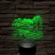 Erdei gőzmozdony 7 színű valósághű 3D led lámpa
